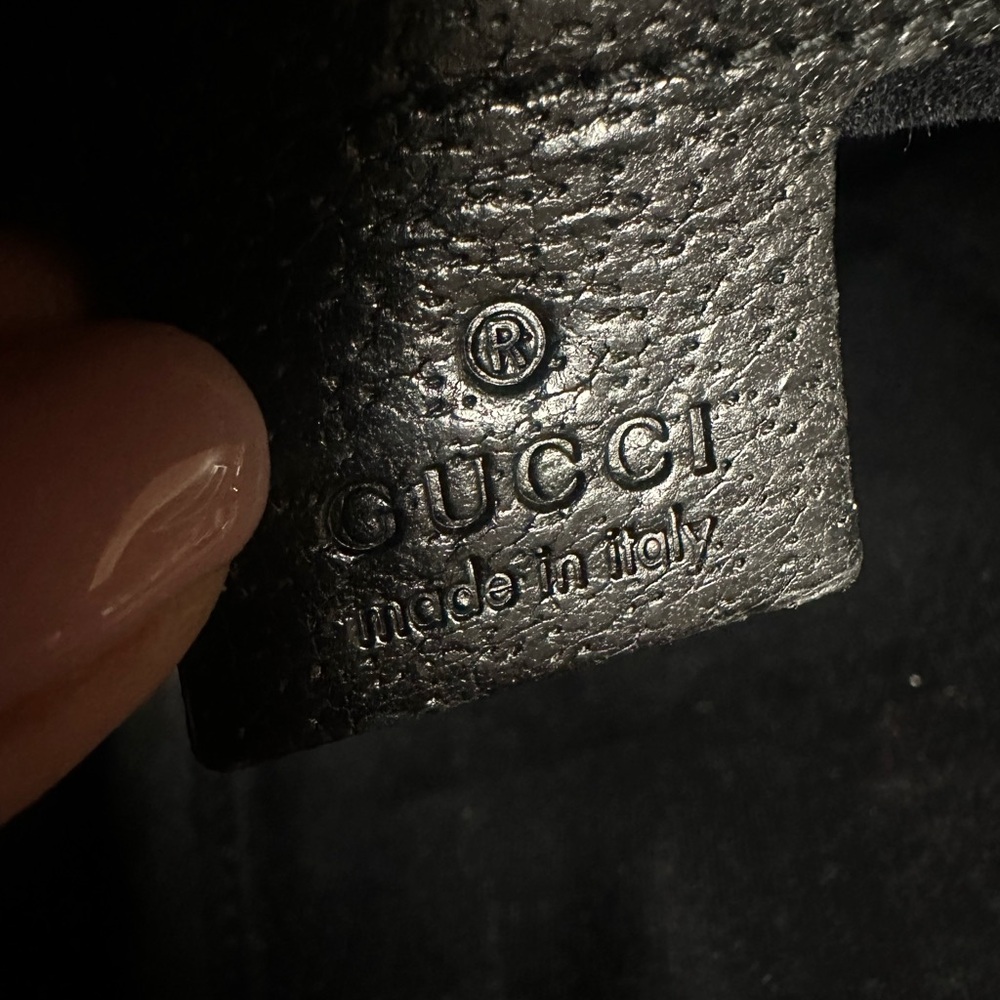 Gucci GG Canvas Tote Bag In Black Leather With Studs - Picture 11 of 16